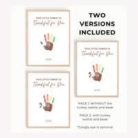 This Little Turkey Is Thankful for You Handprint Craft | Thanksgiving Keepsake Printable