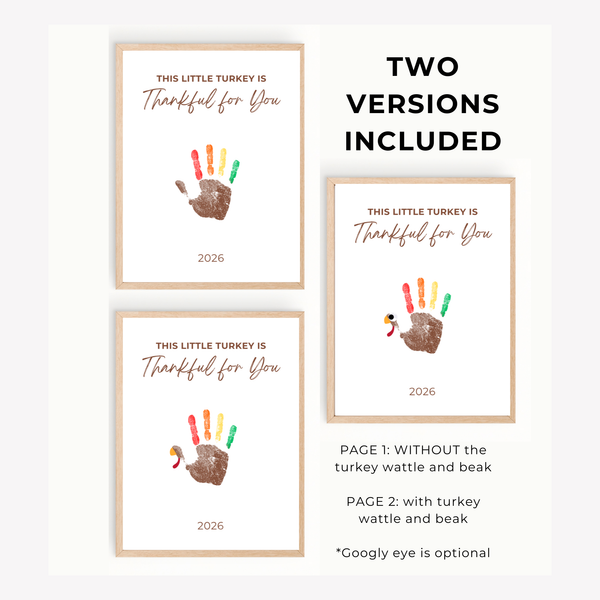 This Little Turkey Is Thankful for You Handprint Craft | Thanksgiving Keepsake Printable