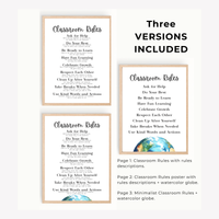 Classroom Rules Printable Poster Set | Classroom Decor | Preschool, Kindergarten & Elementary Classroom Expectations