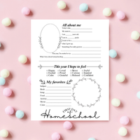 First & Last Day of Homeschool Interview Printable | Minimalist Homeschool Memory Page | All About Me Worksheet | Homeschool Keepsake Activity