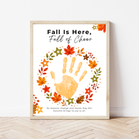 Fall Is Here, Full of Cheer Handprint Craft | Fall Wreath Keepsake | Autumn Printable for Kids