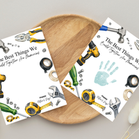 Father Figure Handprint Craft Printable | The Best Things We Build Together Are Memories | Tool-Themed Keepsake Gift from Kids | DIY Father's Day Craft