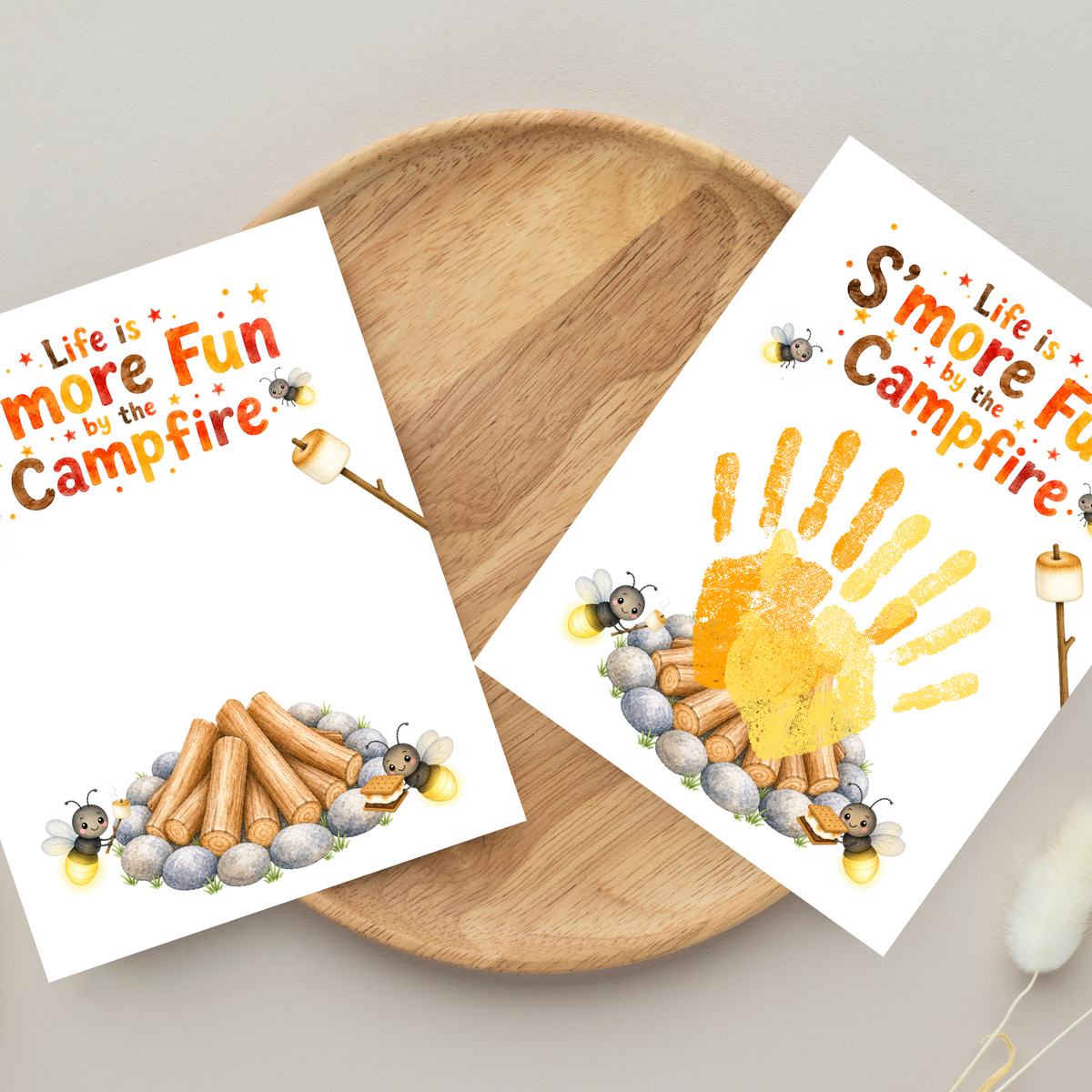 Campfire Handprint Craft Printable | Life Is S'more Fun by the Campfire | Summer & Fall Camping Keepsake | Campfire Activity for Kids