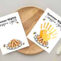 Summer Campfire Handprint Craft Printable | Summer Nights Campfire Lights | Summer Keepsake Activity for Kids | Campfire Handprint Art