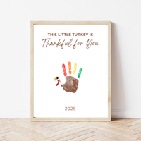 This Little Turkey Is Thankful for You Handprint Craft | Thanksgiving Keepsake Printable