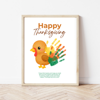 Happy Thanksgiving Turkey Handprint Craft Printable | Thanksgiving Handprint Keepsake | Preschool Fall Activity PDF