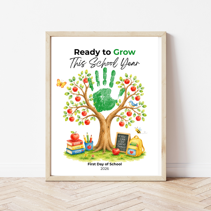 Ready to Grow This School Year Handprint Craft Printable, First Day of School Keepsake, Apple Tree Handprint Activity, Preschool Kindergarten PDF