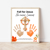 Fall for Jesus Cross Handprint Craft | Christian Fall Printable | Autumn Keepsake for Kids