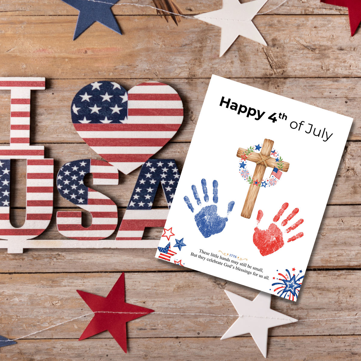 Christian 4th of July Handprint Craft for Kids | Patriotic Preschool & Kindergarten Activity | Faith-Based Printable