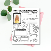 First Day of Homeschool Interview Printable | All About Me Homeschool Worksheet | Back to Homeschool Activity | Homeschool Keepsake Page