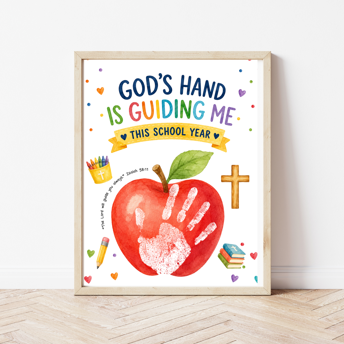 God's Hand Is Guiding Me This School Year Handprint Craft Printable | Christian First Day of School Keepsake
