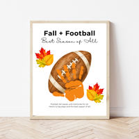 Fall Football Handprint Craft Printable | Fall + Football Best Season of All | Football Keepsake for Kids | Preschool & Classroom Activity