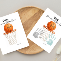 Basketball Father's Day Handprint Craft Printable | Dad You Are a Slam Dunk | Sports Keepsake Gift from Kids | Basketball Handprint Art