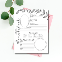 Minimalist First & Last Day of Homeschool Interview Printable | Homeschool Memory Page | Black Botanical Keepsake | Homeschool Reflection Worksheet