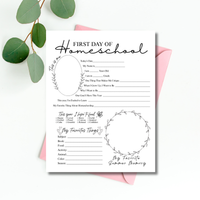 Minimalist First & Last Day of Homeschool Printable | Homeschool Interview Worksheet | Homeschool Memory Book | School Year Keepsake