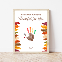 This Little Turkey Is Thankful for You Handprint Craft Printable, Thanksgiving Turkey Keepsake, Fall Handprint Activity for Kids, Preschool Kindergarten PDF