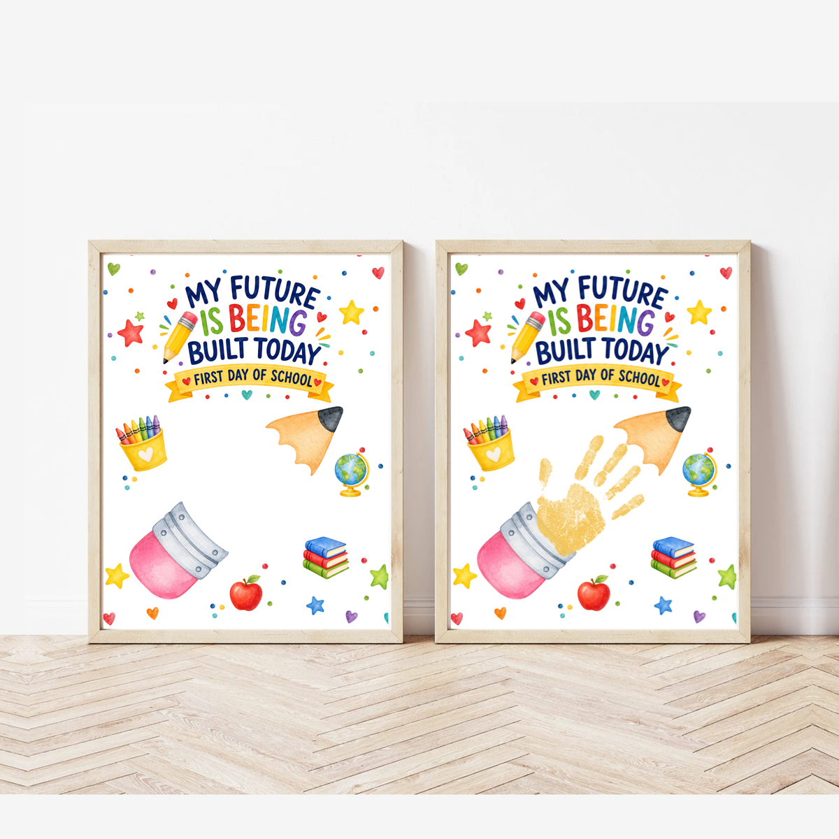 My Future Is Being Built Today Handprint Craft Printable | First Day of School Pencil Keepsake | Preschool & Kindergarten PDF