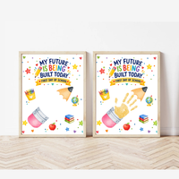 My Future Is Being Built Today Handprint Craft Printable | First Day of School Pencil Keepsake | Preschool & Kindergarten PDF
