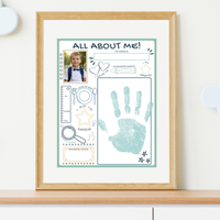 All About Me Handprint Craft Printable | Back to School Keepsake Activity | First Day of School Worksheet | Preschool Kindergarten Memory Page