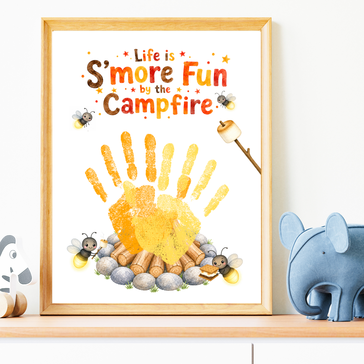 Campfire Handprint Craft Printable | Life Is S'more Fun by the Campfire | Summer & Fall Camping Keepsake | Campfire Activity for Kids