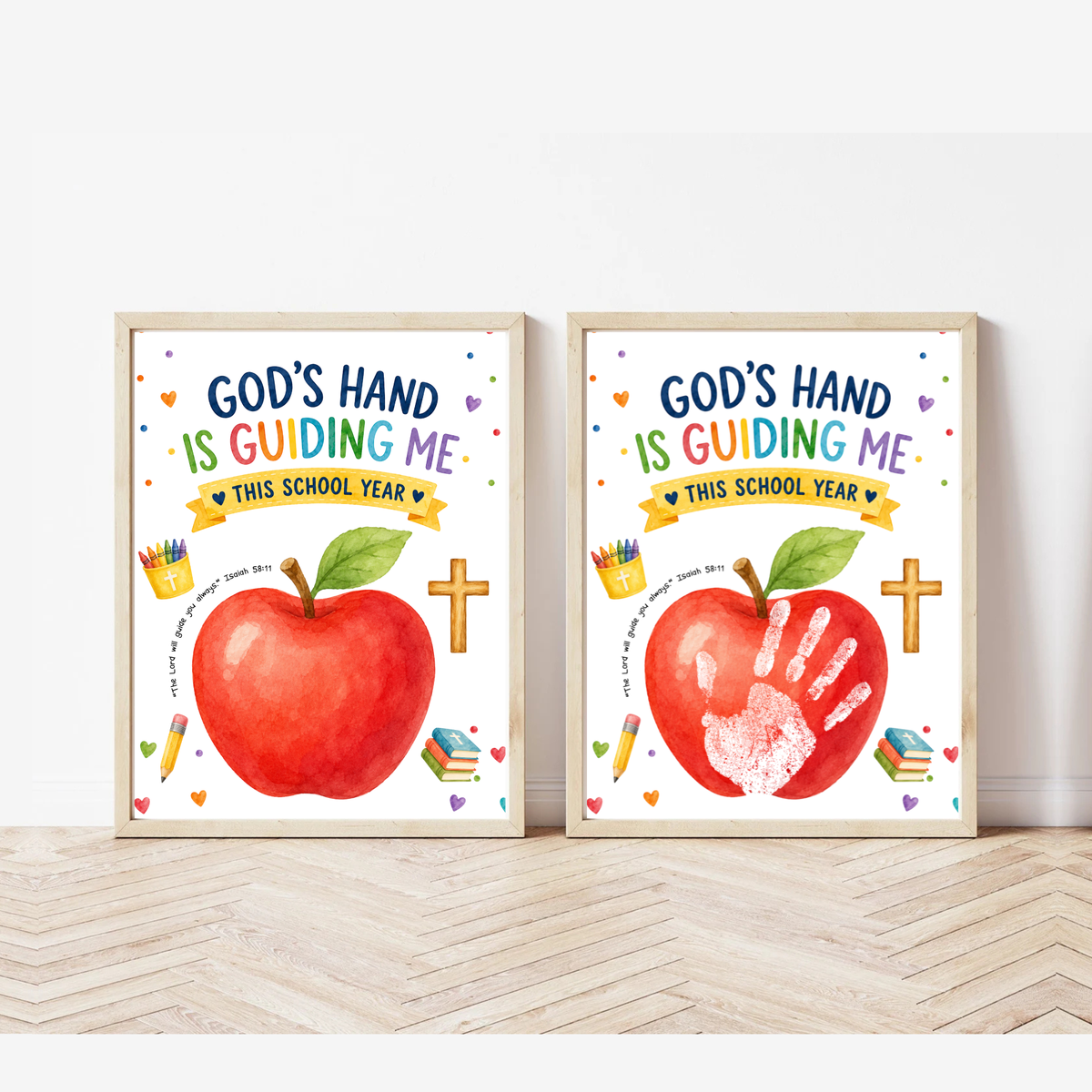 God's Hand Is Guiding Me This School Year Handprint Craft Printable | Christian First Day of School Keepsake