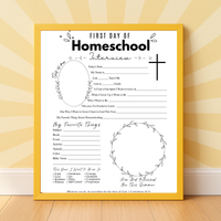 Christian First & Last Day of Homeschool Interview Printable | Faith-Based Homeschool Interview Worksheet | Bible Homeschool Keepsake | Christian School Memory