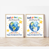 God Picked You, God Picked Me Grandparents Day Handprint Craft Printable | Christian Grandparent Gift | Faith-Based Keepsake PDF