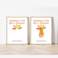 Christian Thanksgiving Footprint Craft Printable, Thankful for God's Goodness, Turkey Footprint Keepsake, Sunday School Thanksgiving Activity PDF