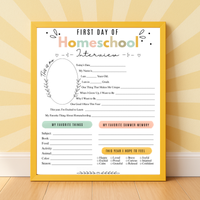 First & Last Day of Homeschool Interview Printable | Colorful Homeschool Memory Book | Back to Homeschool Keepsake | Student Reflection