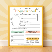 Christian First & Last Day of Homeschool Interview Printable | Faith-Based Homeschool Keepsake | Bible Reflection Worksheet | Christian School Memory