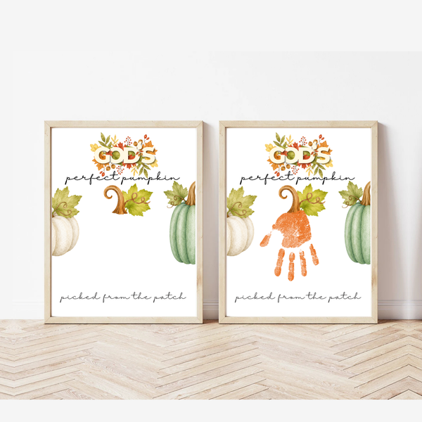 God’s Perfect Pumpkin Handprint Craft Printable | Christian Fall Keepsake | Pumpkin Handprint Activity for Kids | Preschool & Sunday School Craft