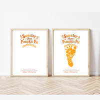 Pumpkin Pie Footprint Craft Printable, Sweeter Than Pumpkin Pie Keepsake, Baby Footprint Art, Thanksgiving Craft for Kids, Fall Printable PDF