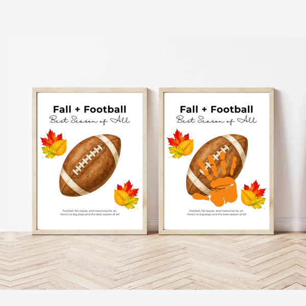 Fall Football Handprint Craft Printable | Fall + Football Best Season of All | Football Keepsake for Kids | Preschool & Classroom Activity