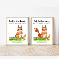 Fall Squirrel Footprint Craft Printable | Fall Is the Best No Ifs Ands or Nuts | Autumn Acorn Keepsake for Kids