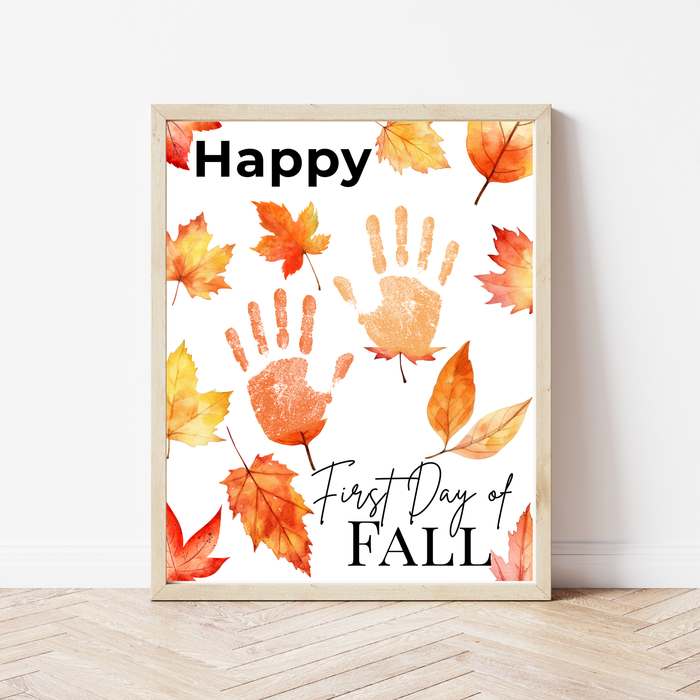 Happy First Day of Fall Handprint Craft | Autumn Keepsake Printable | Preschool Fall Handprint Activity | Classroom & Homeschool Fall Craft