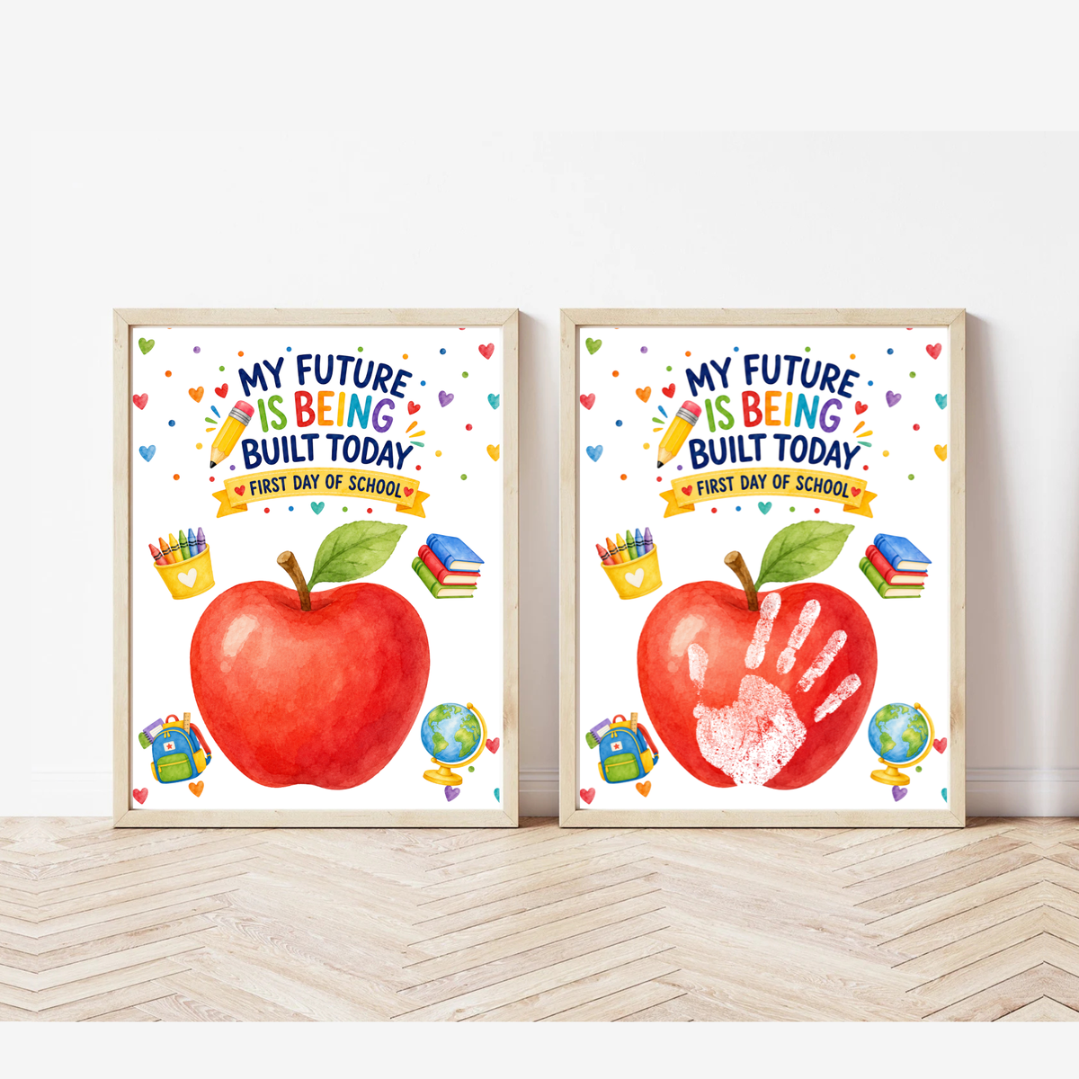 My Future Is Being Built Today Handprint Craft Printable | First Day of School Apple Keepsake | Preschool & Kindergarten PDF