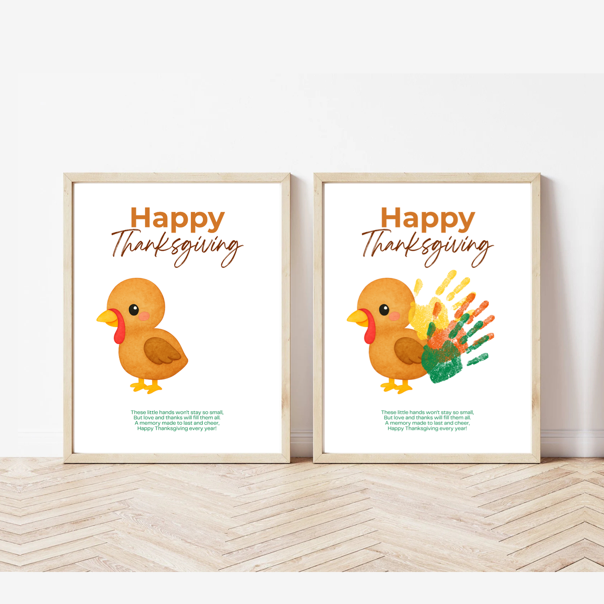 Happy Thanksgiving Turkey Handprint Craft Printable | Thanksgiving Handprint Keepsake | Preschool Fall Activity PDF