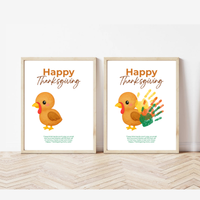 Happy Thanksgiving Turkey Handprint Craft Printable | Thanksgiving Handprint Keepsake | Preschool Fall Activity PDF