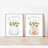 Blue Pumpkin Handprint Craft Printable | Wonderfully Made Pumpkin Keepsake | Fall Handprint Activity for Kids | Preschool Autumn Craft | Digital Download