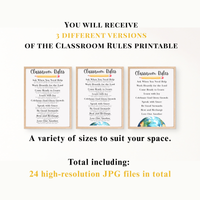 Christian Classroom Rules Printable Poster Set | Bible Classroom Decor | Christian School Rules | Sunday School Wall Art | Homeschool Classroom Poster