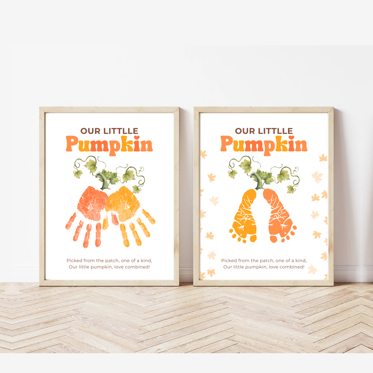 Pumpkin Handprint & Footprint Craft Printable | Our Little Pumpkin Keepsake | Fall Baby Handprint Craft | Preschool Autumn Activity | Digital Download