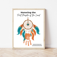 Honoring the First People of the Land Dreamcatcher Handprint Craft | Native American Heritage Month Printable