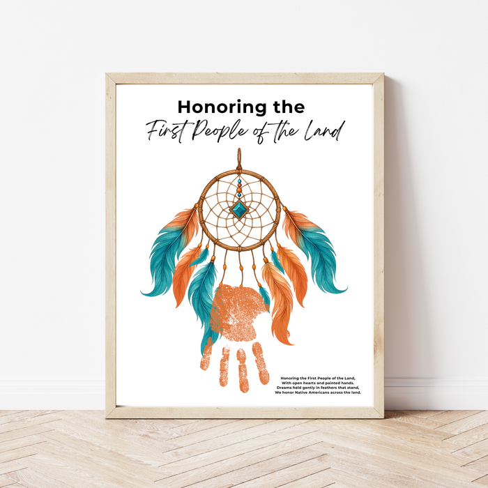Honoring the First People of the Land Dreamcatcher Handprint Craft | Native American Heritage Month Printable