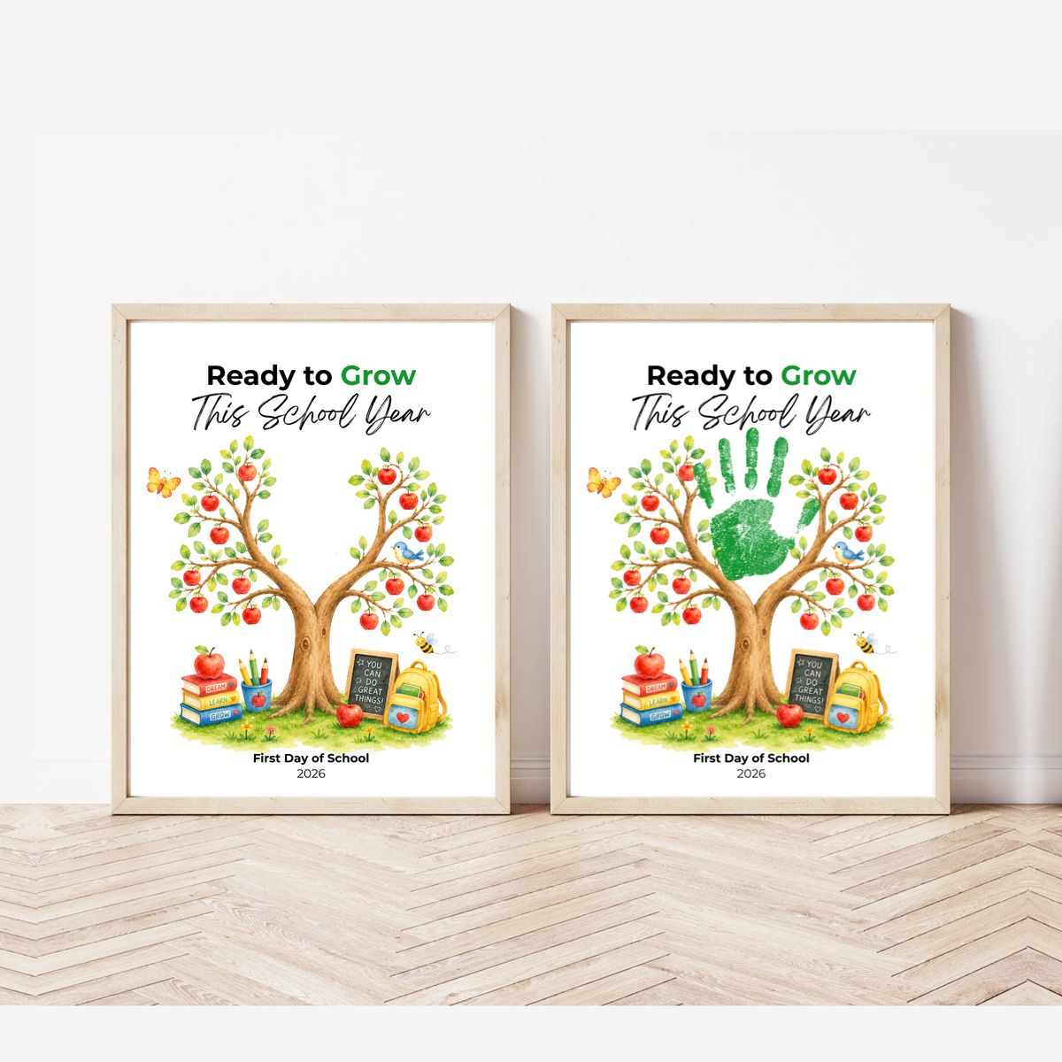 Ready to Grow This School Year Handprint Craft Printable, First Day of School Keepsake, Apple Tree Handprint Activity, Preschool Kindergarten PDF