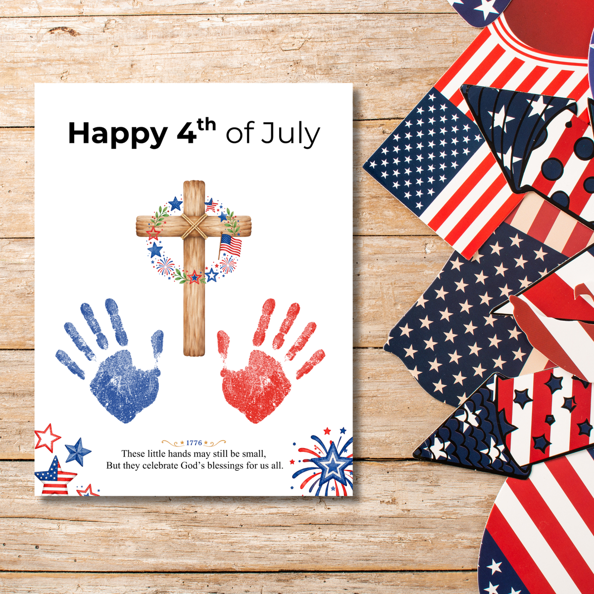 Christian 4th of July Handprint Craft for Kids | Patriotic Preschool & Kindergarten Activity | Faith-Based Printable