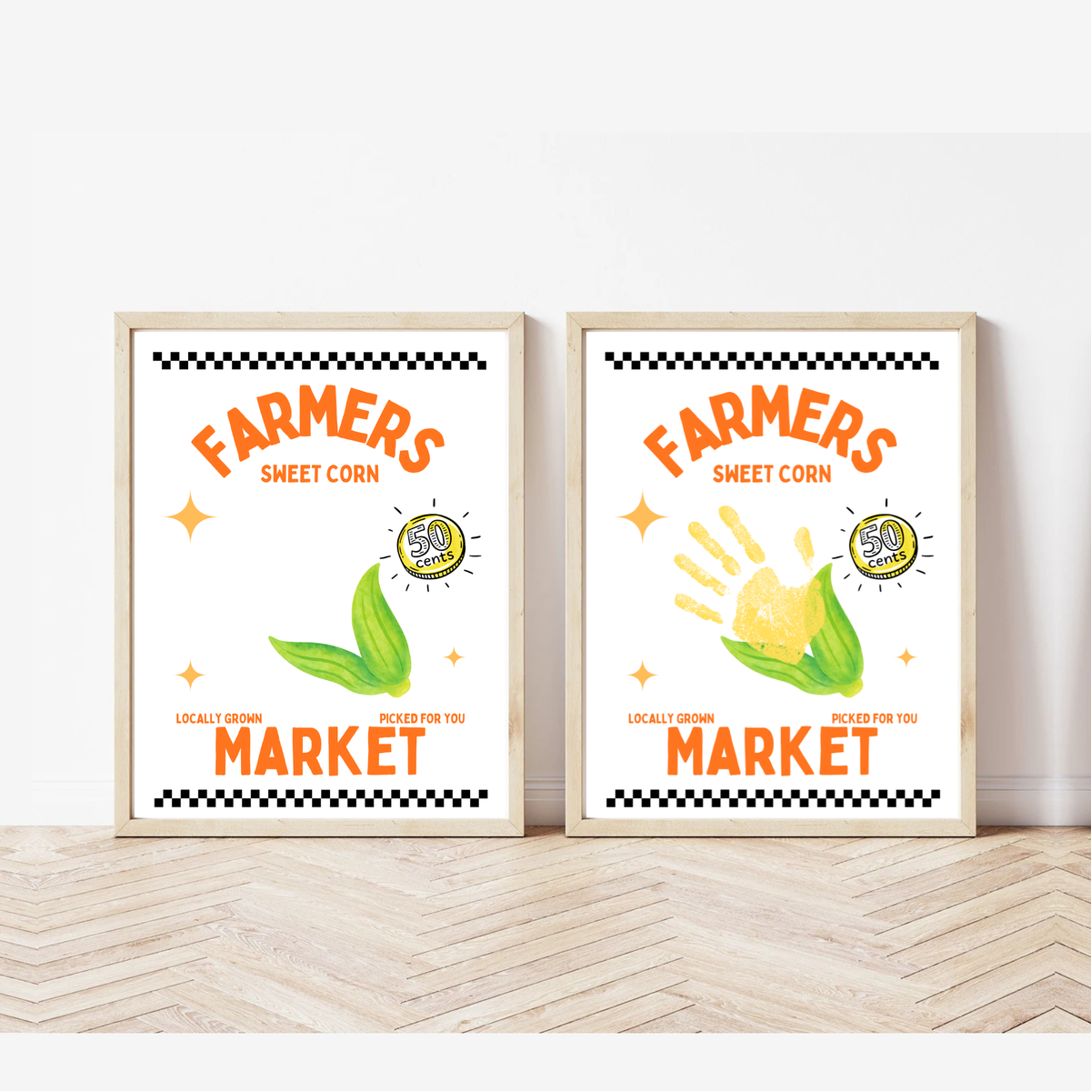 Farmers Market Sweet Corn Handprint Craft Printable, Corn Handprint Keepsake, Fall Harvest Activity, Preschool Kindergarten Thanksgiving PDF