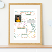First Day of Homeschool Interview Printable | All About Me Homeschool Worksheet | Back to Homeschool Activity | Homeschool Keepsake Page