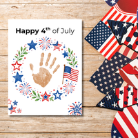 4th of July Handprint Wreath Craft for Kids | Patriotic Preschool & Kindergarten Activity | Independence Day Printable