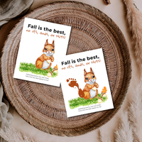 Fall Squirrel Footprint Craft Printable | Fall Is the Best No Ifs Ands or Nuts | Autumn Acorn Keepsake for Kids