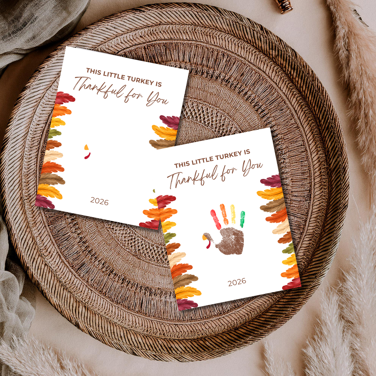 This Little Turkey Is Thankful for You Handprint Craft Printable, Thanksgiving Turkey Keepsake, Fall Handprint Activity for Kids, Preschool Kindergarten PDF